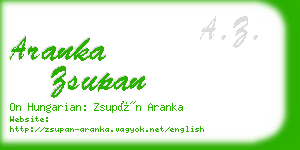 aranka zsupan business card